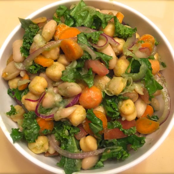 Kale and Bean Salad with Mint-Lime dressing