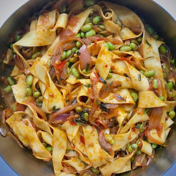 Pappardelle with Harissa and Mint