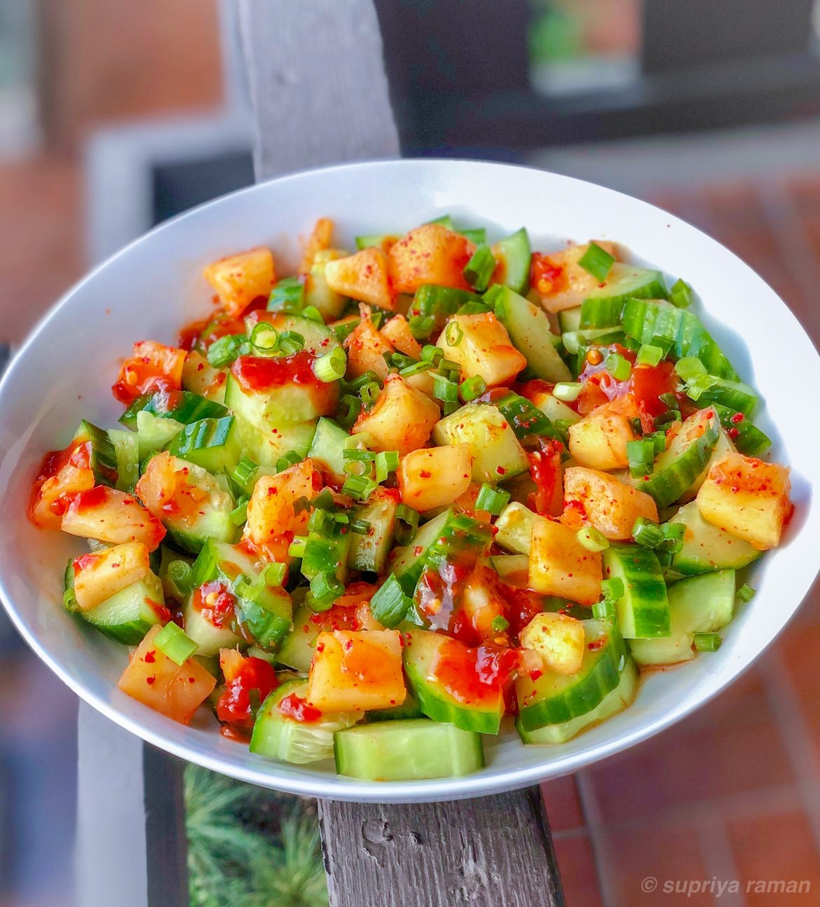 Korean-style Kimchi Cucumber Salad