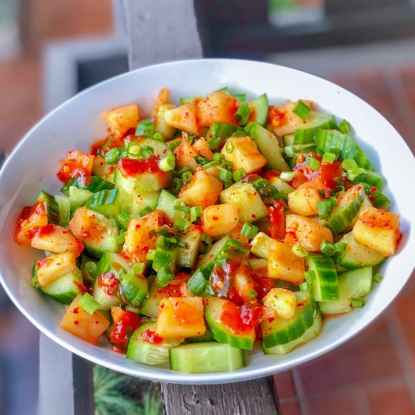 Korean-style Kimchi Cucumber Salad