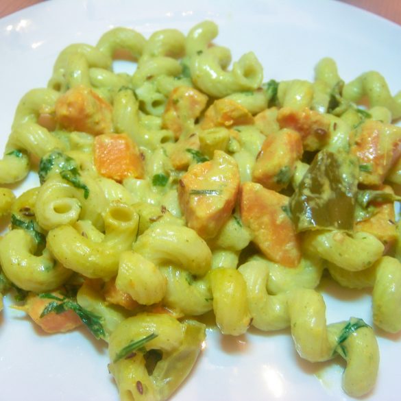 Sweet Potato and Poblano Curry Pasta