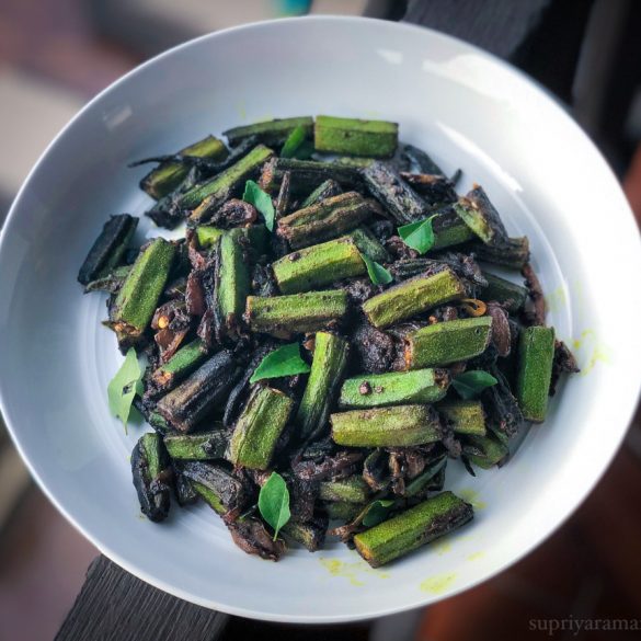 Crispy pan-fried Okra, Chettinad Style