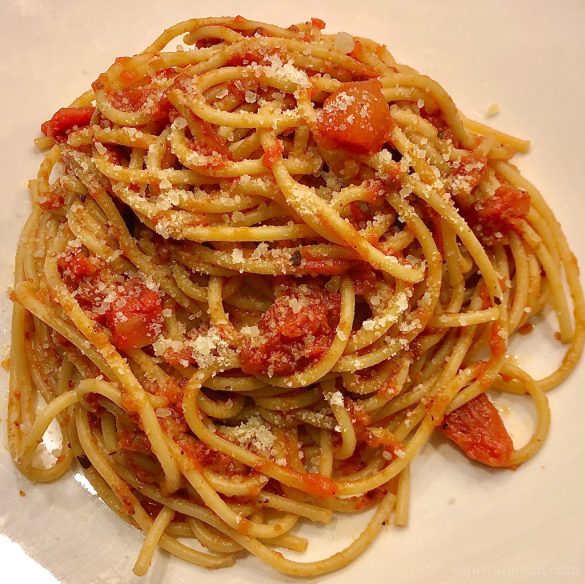 Spaghetti with Spiced homemade Marinara