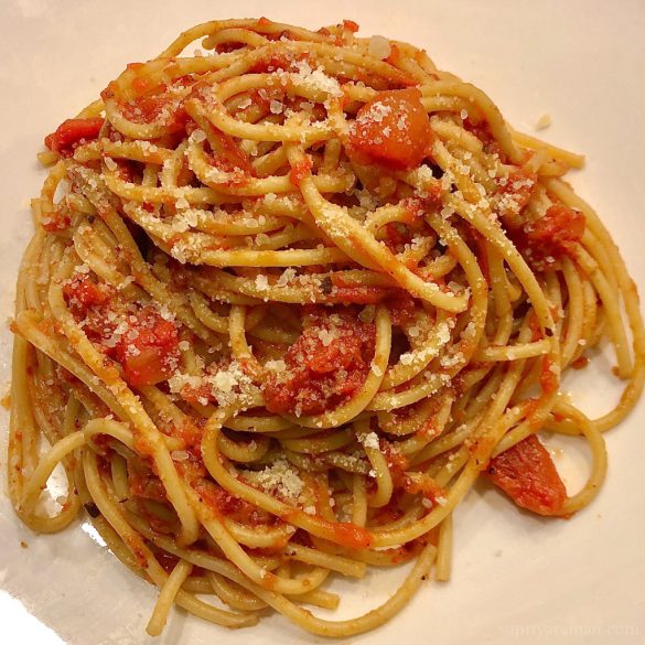 Spaghetti with Spiced homemade Marinara