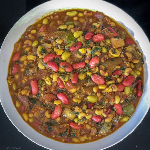 Three Bean Curry w/Fenugreek leaves