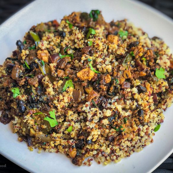 Tofu, Quinoa & Black Bean Scramble