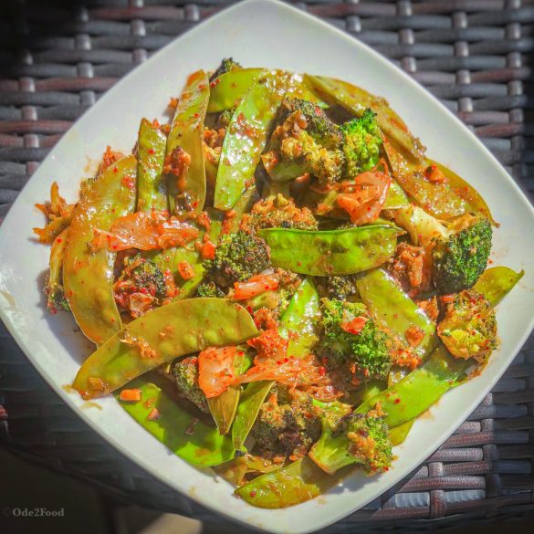 Korean Broccoli & Snow Peas Stir Fry