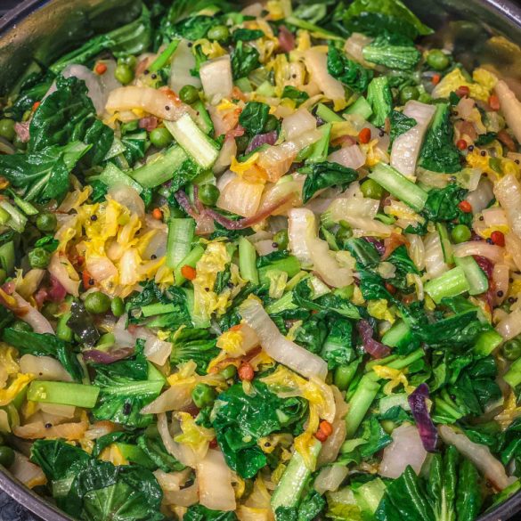 South Indian style Cabbage & Greens