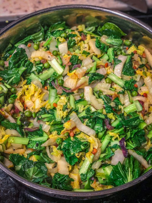 South Indian style Cabbage & Greens