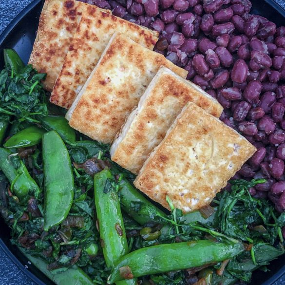 Adzuki Beans, Pea Shoots & Tofu Bowl