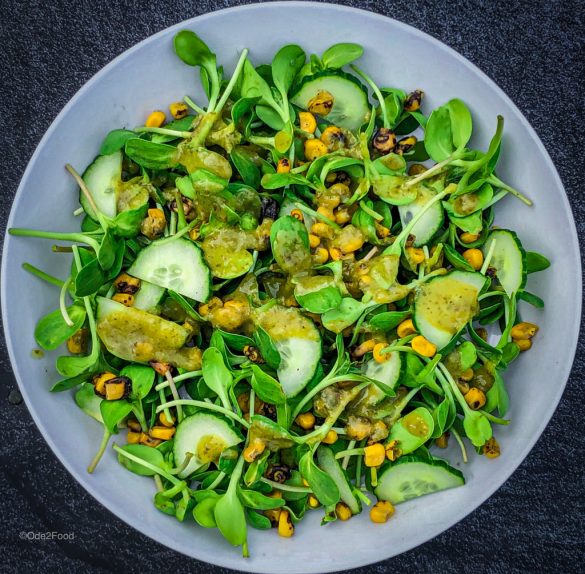 Sunflower Sprouts Salad w/Avocado-Basil-Green onion Dressing