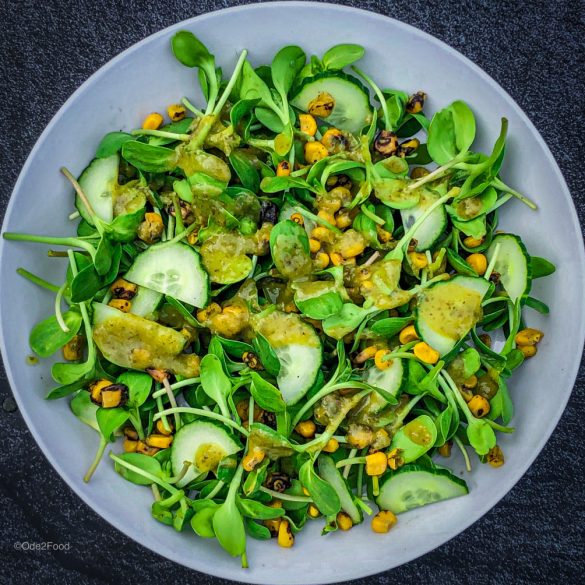 Sunflower Sprouts Salad w/Avocado-Basil-Green onion Dressing