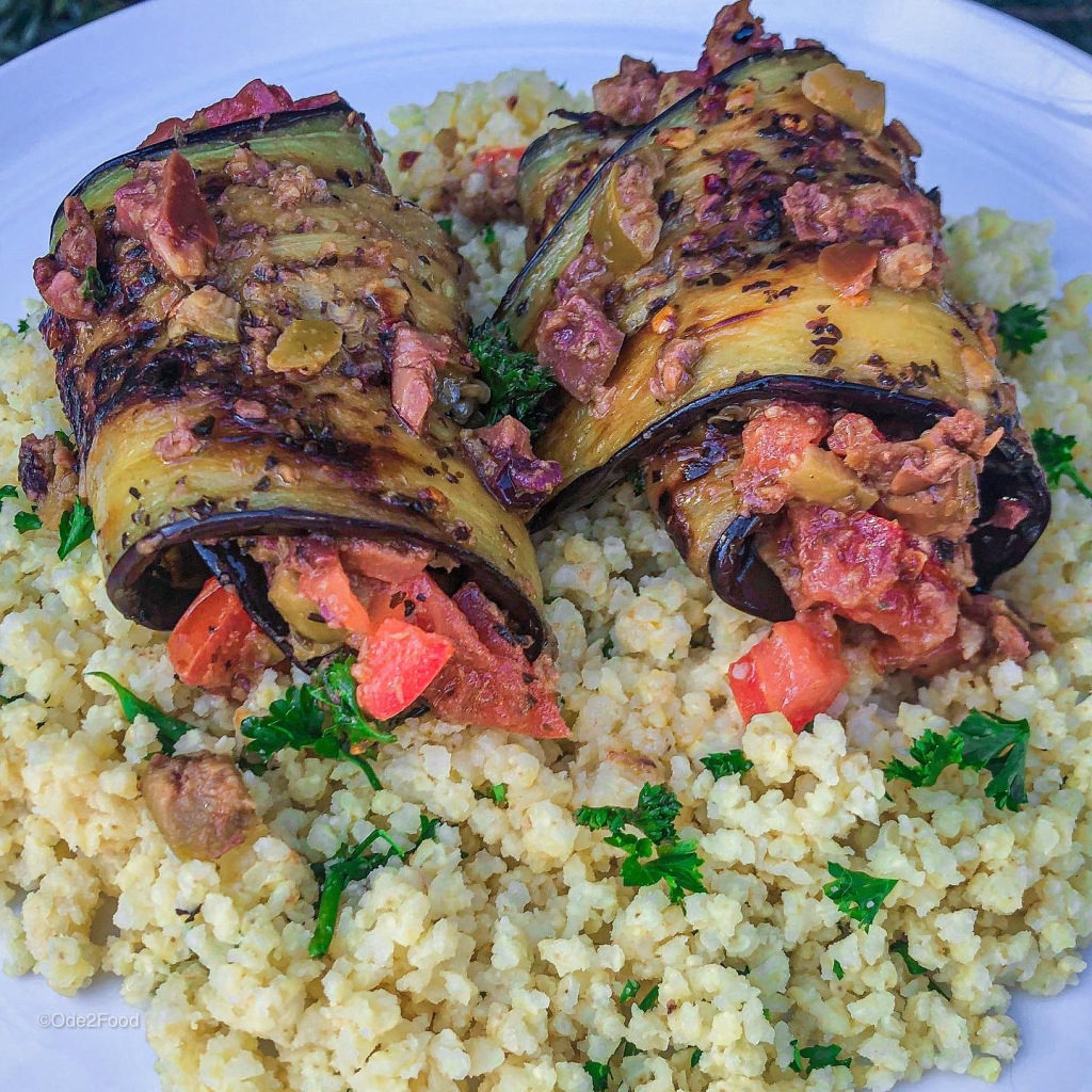 vegan stuffed eggplant