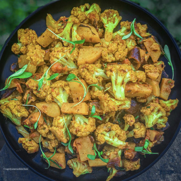 Supriya Raman Awesome Cauliflower Curry with Sweet Potatoes